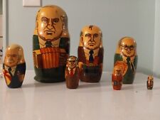 Vintage Nesting Dolls Russian USSR Presidents Set of 7 Soviet Leaders picture