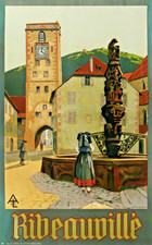 OLD POSTER G. TROUSSARD RIBEAUVILLÉ ALSACE circa 1925 picture