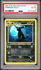 2001 Pokémon Neo Discovery Umbreon 13/75 Holo Rare English PSA 4 picture