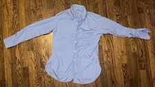Vintage 1950s USAF Cotton Blue Poplin Utility Shirt Single Pocket Korean Way picture
