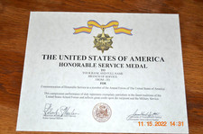 Honorable Service Certificate (Ruptured Duck) US Army USN USAF USMC USCG USMM picture