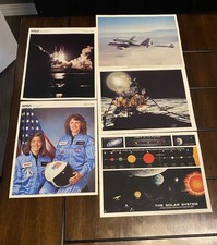 Vintage NASA 5pc Print Lot 1971 Apollo 14 Moon MSCL-68 & 1980s Space Shuttle picture