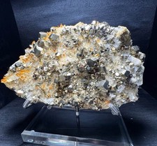 5.1LB Premium Pyrite Cubes Orange Quartz Crystal Cluster Collectible Specimen picture