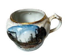 SEATTLE WA WASHINGTON Antique FIRST AVE Souvenir PAINTED TRINKET CREAMER CUP picture