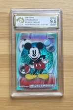 Topps 2026 Topps Chrome Disney #50 Mickey Mouse Aqua Refractor 11/199 CGA 9.5 picture