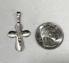 Vintage Sweet Sterling Silver 925 Crucifix Wide Pendant 1.5