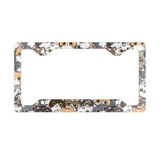 Cute Cats Pattern Metal License Plate Frame | Kawaii Kitty Faces picture