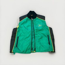 Mens Vintage 80's John Deere Green Black Yellow Jacket Beautiful Bodyguard Large picture