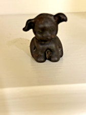 Vintage Black Hubley Hines Cast Iron Figurine - Dog Paperweight Signed picture