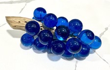 Vintage Rare Cobalt Blue Lucite Large Grapes Driftwood Branch MCM Retro 12