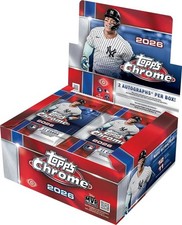 2026 TOPPS CHROME BASEBALL JUMBO BOX (2 CARS) MLB Brand New Factory Sealed QTY picture