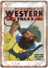 1951 Pulp Cover Fifteen Western Tales v24 n04 Retro Look Metal Sign J1455 picture