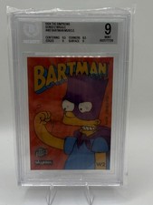 1994 SkyBox Simpsons Bartman Wiggle W2 BGS 9 Mint Pop 1 Rare Graded Card picture