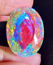 AAA 68 Ct+ Loose Gemstone Natural Rainbow Mystic Topaz Certified Oval Cut picture