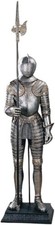 Medieval Knight Full Body Armor Suit with Halberd Decorative Statue, Large, Stee picture