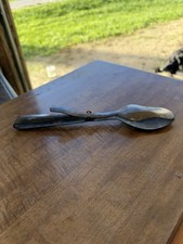 Vintage Folding Military Spoon Fork Combo Metal Camping Mess Kit Travel Utensil picture