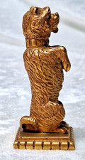 Vintage E.M. Viquesney Brass Begging Terrier Dog Car Hood Ornament Vtg picture