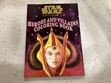 Vintage STAR WARS Coloring Book EPISODE 1 HEROES AND VILLAINS 1999 Lucas NEW picture