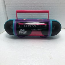 Vintage Kool Shades Tote-A-Tunes AM/FM Portable Radio Alaron Purple Teal WORKS picture