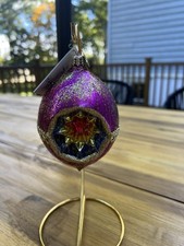 Christopher Radko Rare Find Christmas Ornament Glitter Star Reflector picture