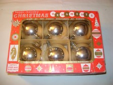 Vintage Happi Holiday 5 + 1 Shiny Brite glass Ball Christmas Ornaments picture
