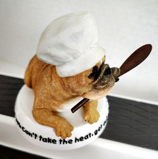 2002 Zelda Wisdom English Bulldog Chef Figurine Kitchen Cute Funny Dog 4782 picture