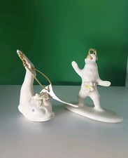 Rare Peter Okumoto Porcelain Hawaii Plumeria Dolphin + Surfing Santa Signed picture