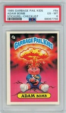 1985 Topps OS1 Garbage Pail Kids Series 1 ADAM BOMB CHECKLIST 8a Matte PSA 6 EX picture