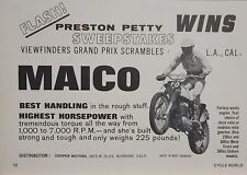 1968 Maico Motorcycle Print Ad Grand Prix Scramble Winner Preston Petty picture