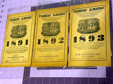 Antique Farmers Almanac 1891 1892 1893 Lot of 3 Victorian 1800s Advertising picture