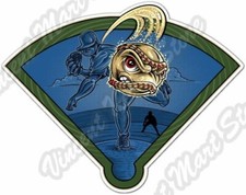 Crazy Baseball Pitcher Athletics Sport Ball Car Bumper Vinyl Sticker Decal 5