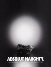 2002 Absolut Naughty Ad Vintage Magazine Page Vodka Coal Christmas alcohol Art picture