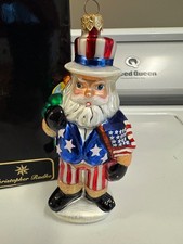 CHRISTOPHER RADCO UNCLE SAM SANTA XMAS ORNAMENT EXCELLENT picture