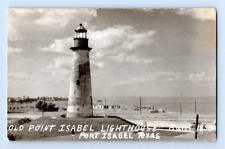 RPPC 1940'S. OLD POINT ISABEL LIGHTHOUSE. PORT ISABEL, TX. POSTCARD L28 picture