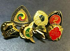 Group of 7 Vintage AMA American Motorcyclist Assc. Enameled Lapel Pins c1970's picture