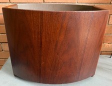 Rare Vintage Stow & Davis Wood Walnut Waste Basket Bin Mid Century Modern MCM picture