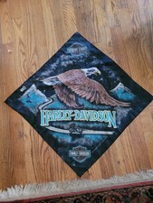 Vintage Harley Davidson Bandana Motorcycles Eagle Made In USA 1990s picture