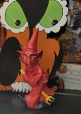 Vintage Halloween Inspired Red Imp Devil Figurine • Retro Halloween Handpainted picture