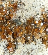 Fanta Spessartine Garnet Vein Slab - Natural Crystal Seam on Granitic Matrix ... picture