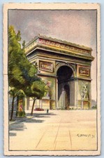 Paris Île-de-France France Postcard Arc de Triomphe Monument Arch c1920's picture