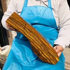 15.4LB  Natural Tiger's Eye Crystal Slice Quartz Mineral Specimen Decoration picture