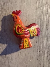 Vintage dala rooster authentic dalecarlian swedish Hemslojd wooden 5cm red picture