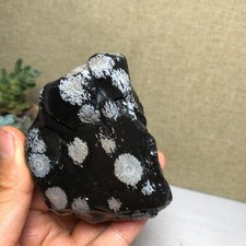 78mm Natural Snowflake Obsidian semi-precious rough original Specimen 216g A5100 picture