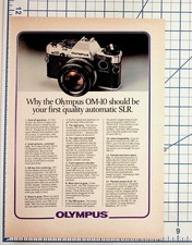 Vintage Olympus OM-10 SLR Camera Magazine Ad 1970s Photography Ephemera picture