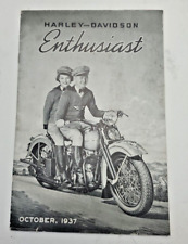 Harley-Davidson Enthusiast A Magazine For Motorcyclists Oct. 1937 Vintage picture