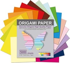 Origami Paper 500 Sheets, 20 Vivid Colors, Double Sided 500 Assorted  picture