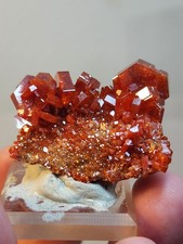 Mibladen Moroccan Vanadinite Crystals on Matrix Red Mineral Specimen miniature  picture