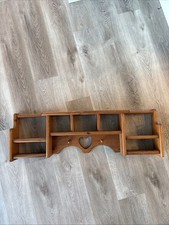 Vtg LARGE Wood Heart Shaped Shelf Hooks 90s Cottage Country Granny Core 37 X 12 picture