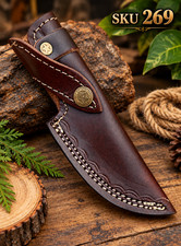 handmade genuine leather knife sheath western style belt holster fixed blade picture