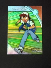 2000 Topps Pokémon TV Animation Edition Rainbow Foil Ash Ketchum HV1 picture